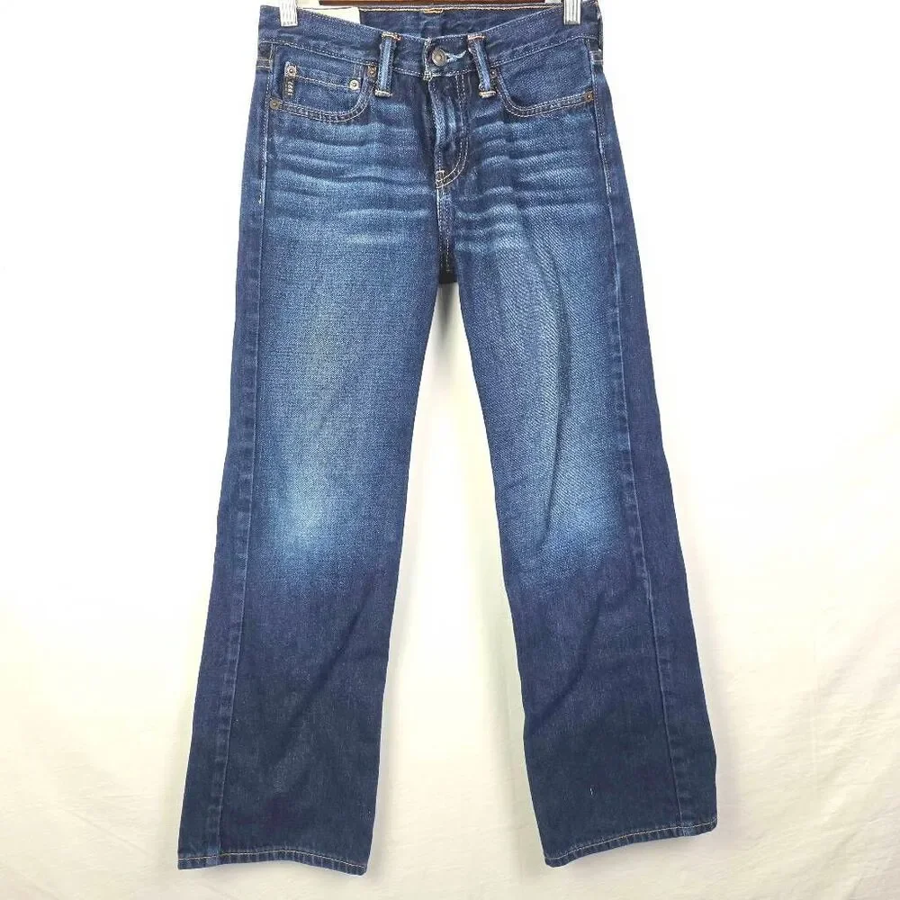 Abercrombie Kids Boys 12 Bootcut Relaxed Jeans Dark Wash